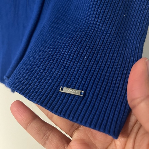 Morgan De Toi Top Turtleneck Fitted Long Sleeve Blue Sweater Y2K Small - Picture 3 of 7